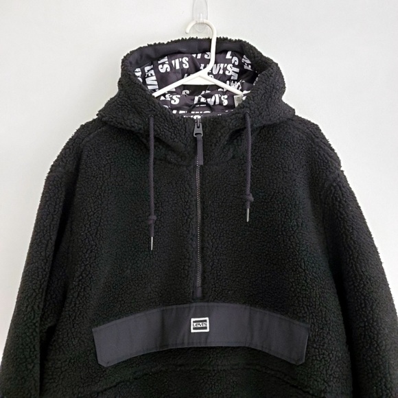 Levi's Sherpa Quarter Zip Popover Hoody Jacket - Picture 4 of 8
